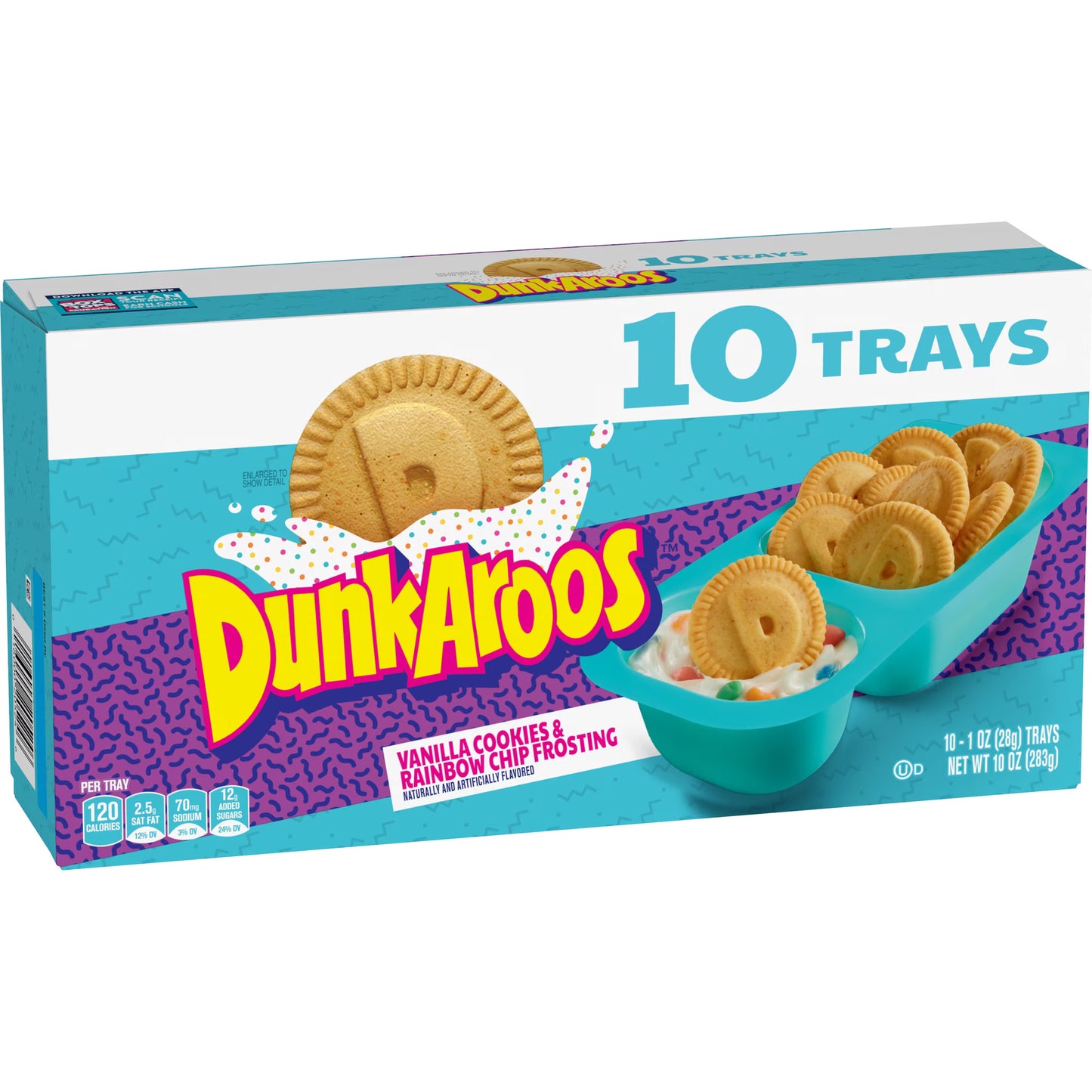 Dunkaroos Vanilla Cookies and Rainbow Chip Frosting, 10 Count, 10 oz