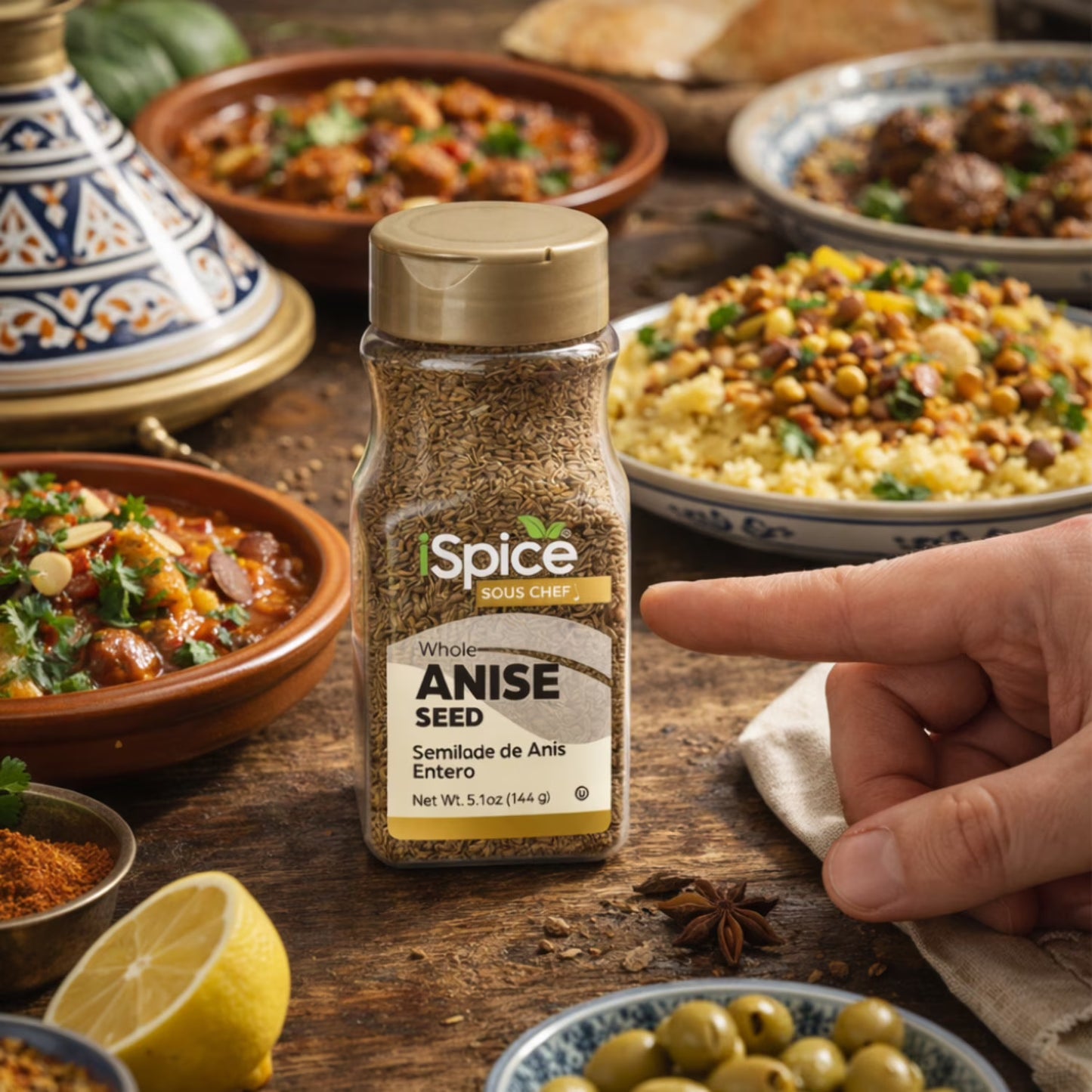 iSpice | Anise Seed Whole | 5.1 oz | Gourmet Spice | Kosher | Perfect for Baking Cooking