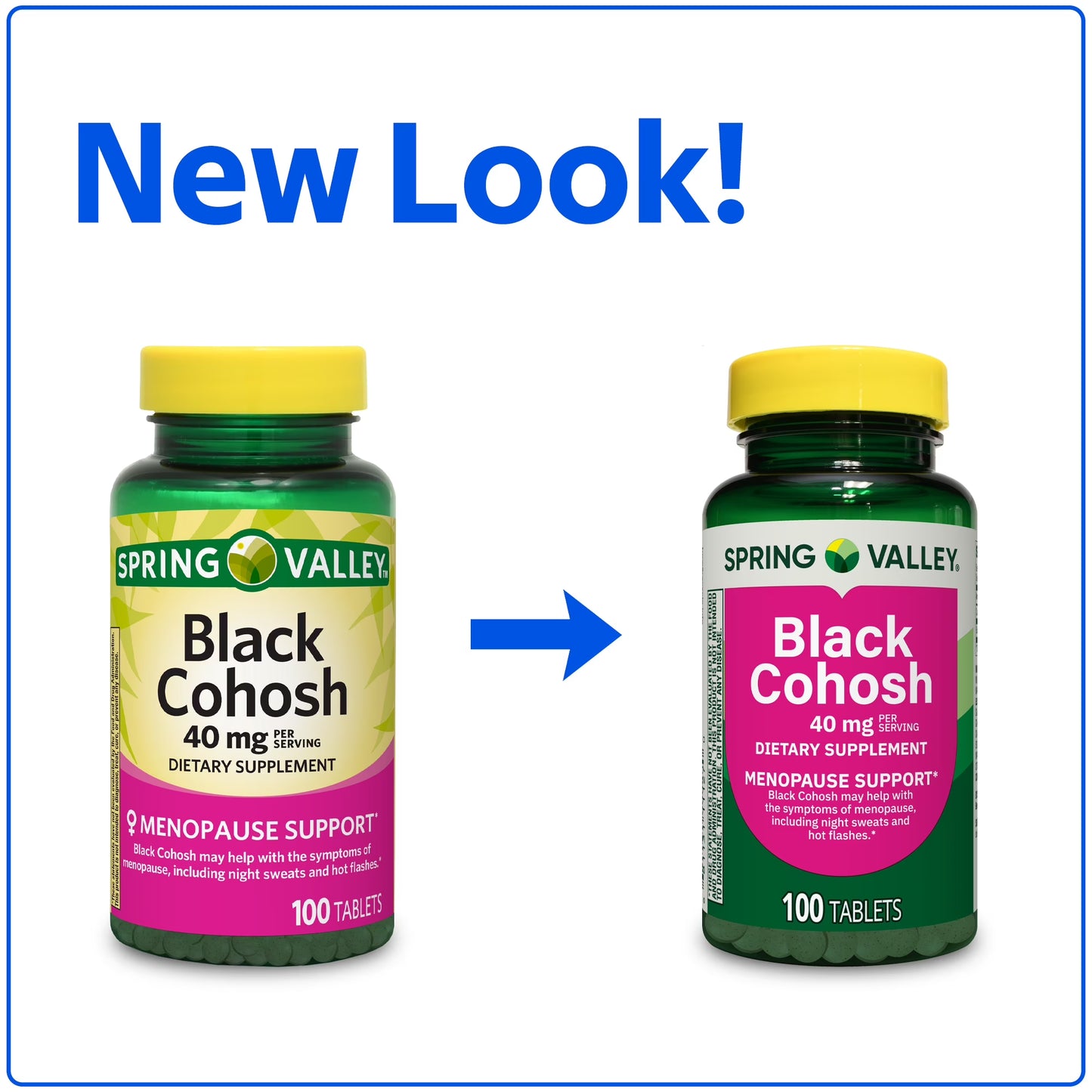 Spring Valley Black Cohosh Menopause Support Dietary Supplement Tablets, 40 mg, 100 Count