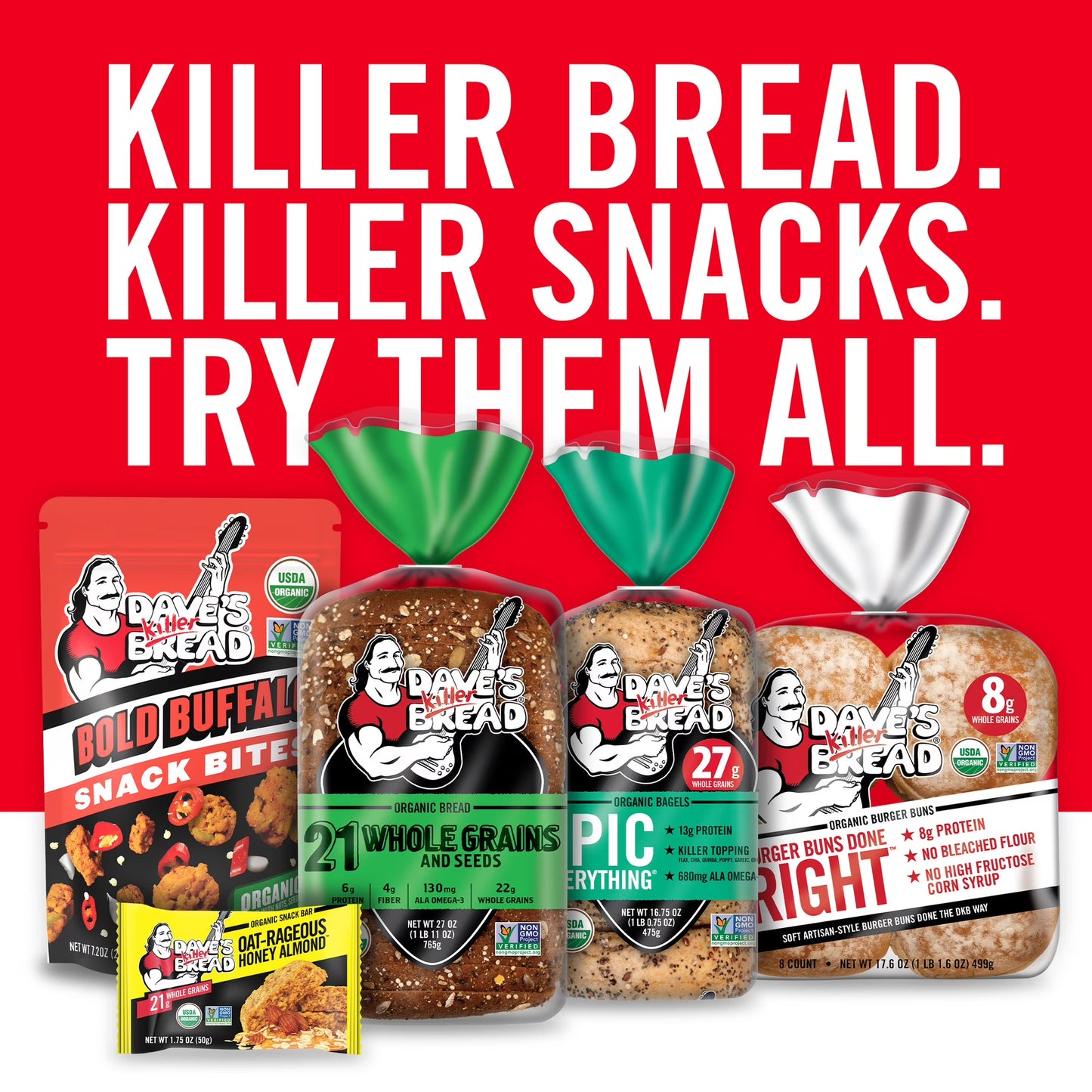 Dave's Killer Bread Killer Classic English Muffins, Organic English Muffins, 6 Count
