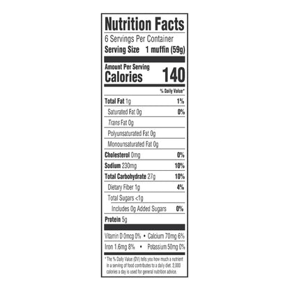 Oroweat Extra Crisp English Muffins, 6 count, Plain English Muffins, 12.5 oz Bag