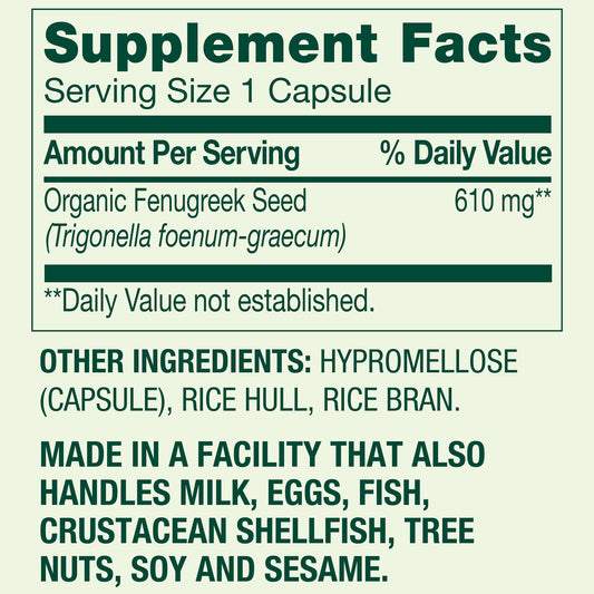 (3 pack) Spring Valley Fenugreek Dietary Supplement Vegetarian Capsules for General Wellness, 610 mg, 100 Count