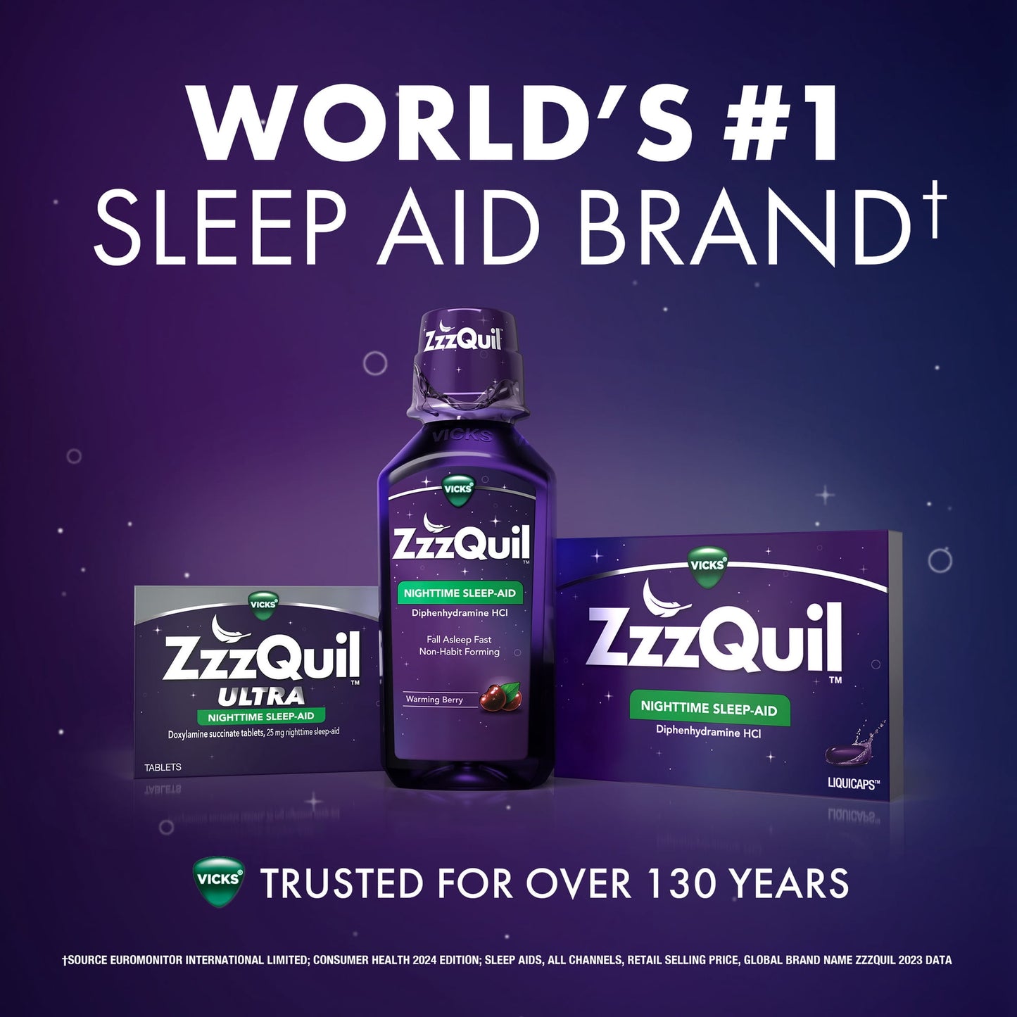 ZzzQuil Liquid Pain Reliever, Sleep Aid, Black Cherry Flavored, 2 Pack, 24 fl oz