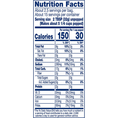 SkinnyPop Butter Flavored, Gluten Free Microwave Popcorn Bags, 2.8 oz (6 Count)