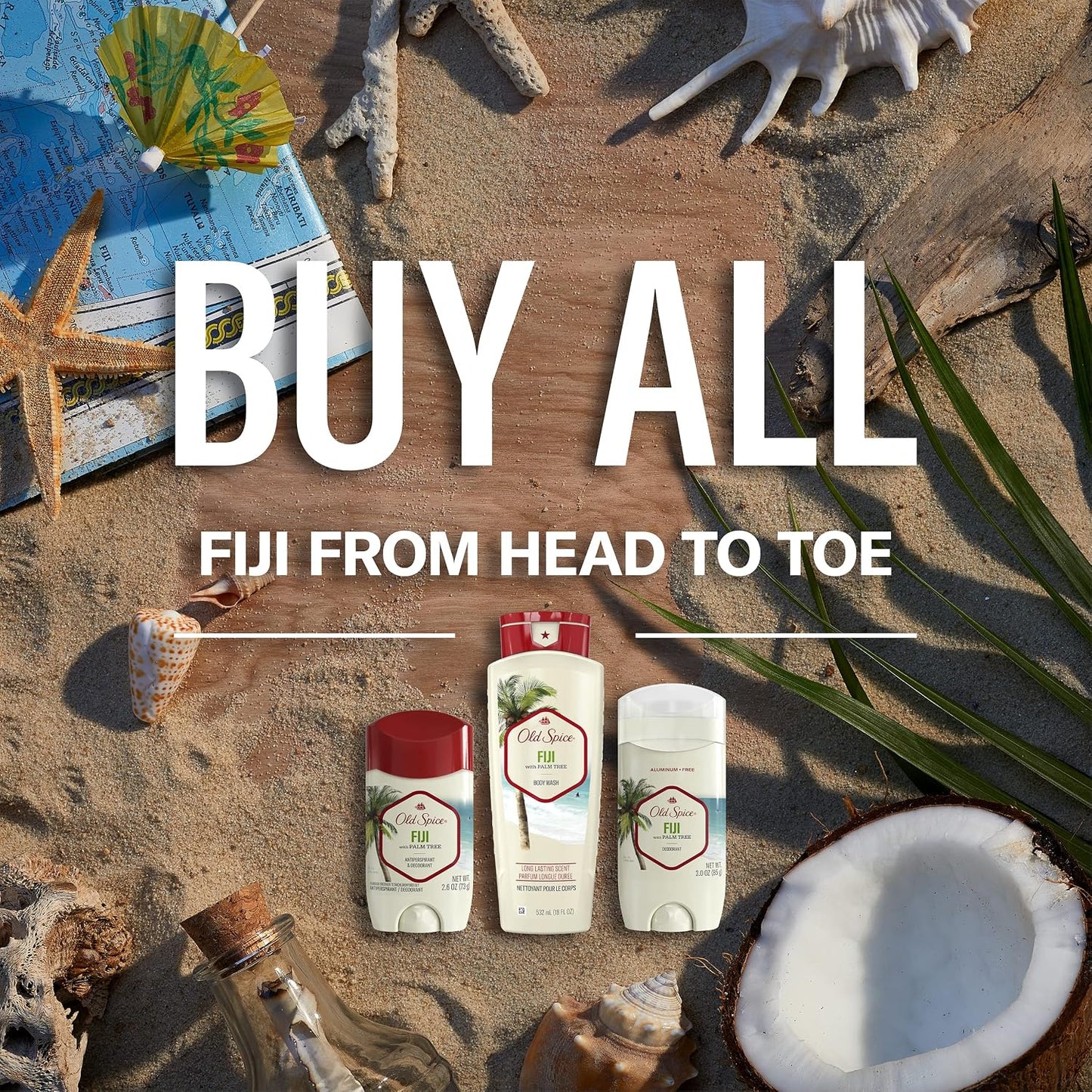 Old Spice Men's Body Wash Fiji with Palm Tree, 18 oz (Pack of 8)