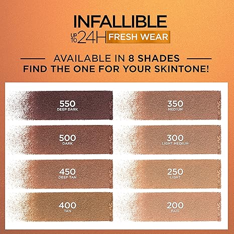 L'Oreal Paris Infallible Up to 24H Fresh Wear Soft Matte Longwear Bronzer. Waterproof, heatproof, Transfer, humidity and sweatproof, Light, 0.31 oz