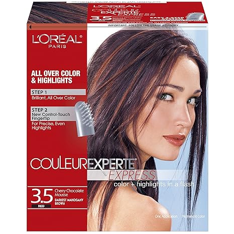 L'Oreal Paris Couleur Experte 2-Step Home Hair Color and Highlights Kit, Chocolate Mousse