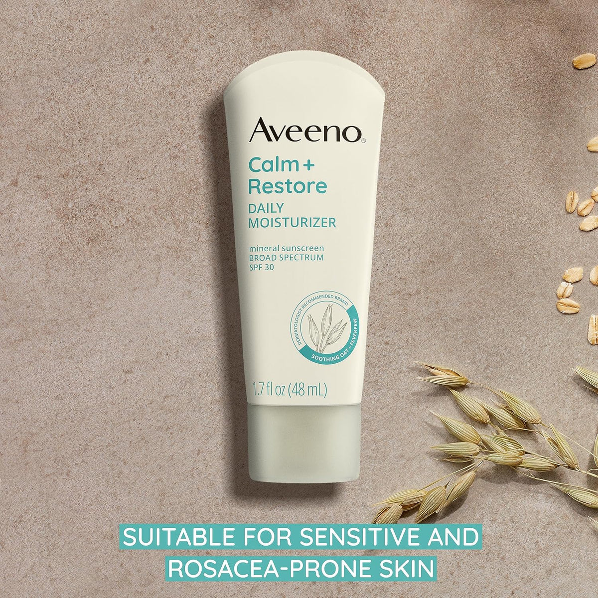 Aveeno Calm + Restore Daily Moisturizer Mineral Sunscreen, 1.7 fl. oz