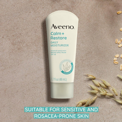 Aveeno Calm + Restore Daily Moisturizer Mineral Sunscreen, 1.7 fl. oz