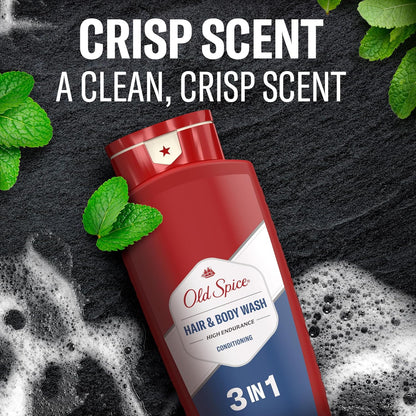 Old Spice Refreshing 2-in-1 Hair & Body Wash Conditioner for Men, High Endurance, 3X Defense, 24/7 Shower Fresh with Lasting Scent, Scented, 24 oz