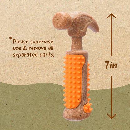 Arm & Hammer Chew Tools Compressed Wood Hammer Dog Chew Toy, 7 In