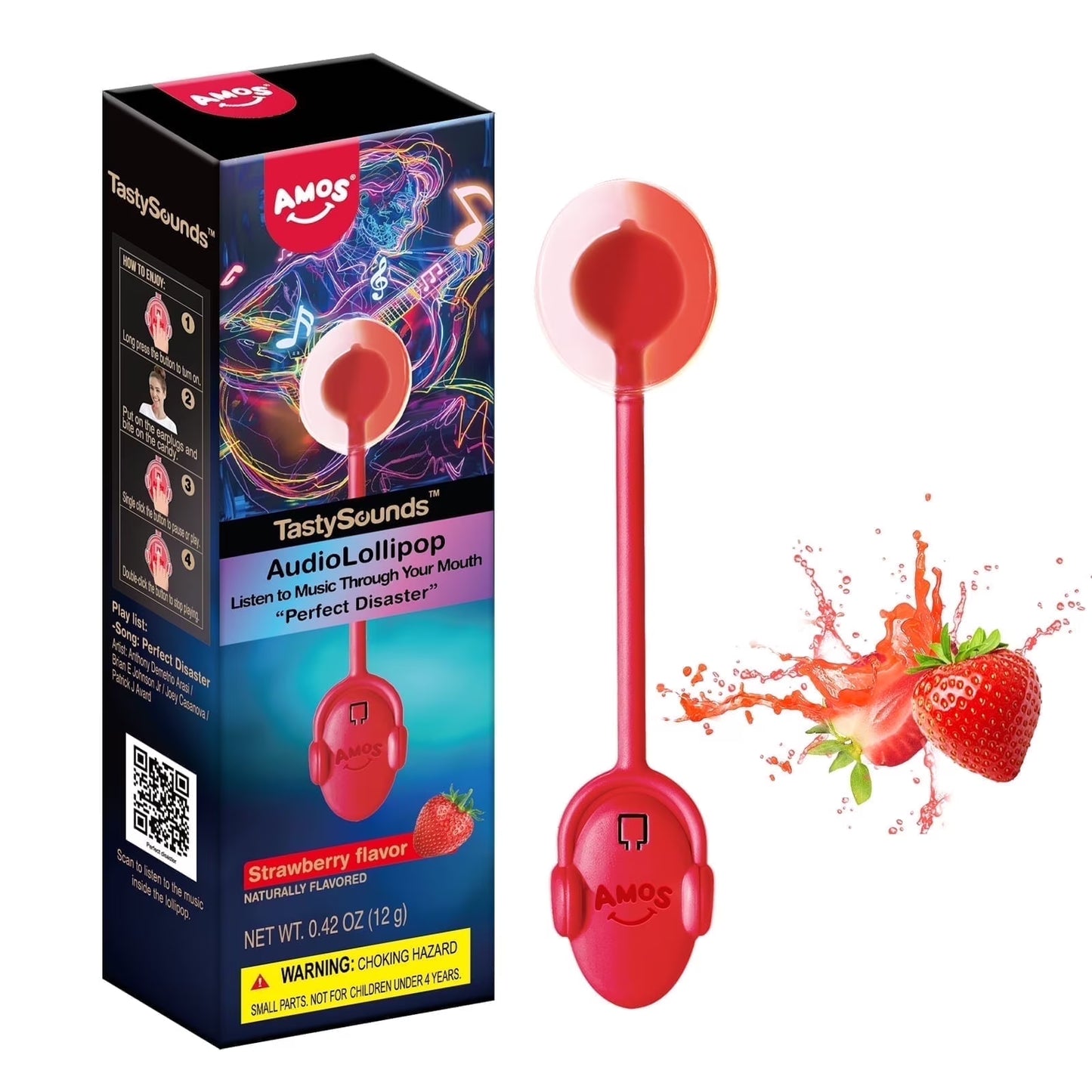 AMOS Music Lollipop Suckers Lollipop Fat Free Singing Lollipop, Creative Gift Party