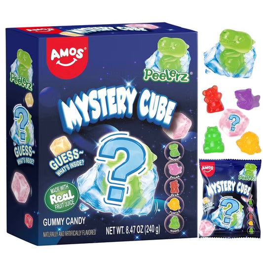 Amos Peelerz Gummy Mystery Cube, Candy Variety Pack Shareable for Fun 8.47 oz (1 Pack)