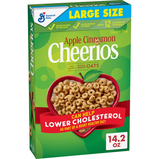 Cheerios Apple Cinnamon Cheerios Breakfast Cereal, 14.2 oz, Shelf Stable, Cardboard Box