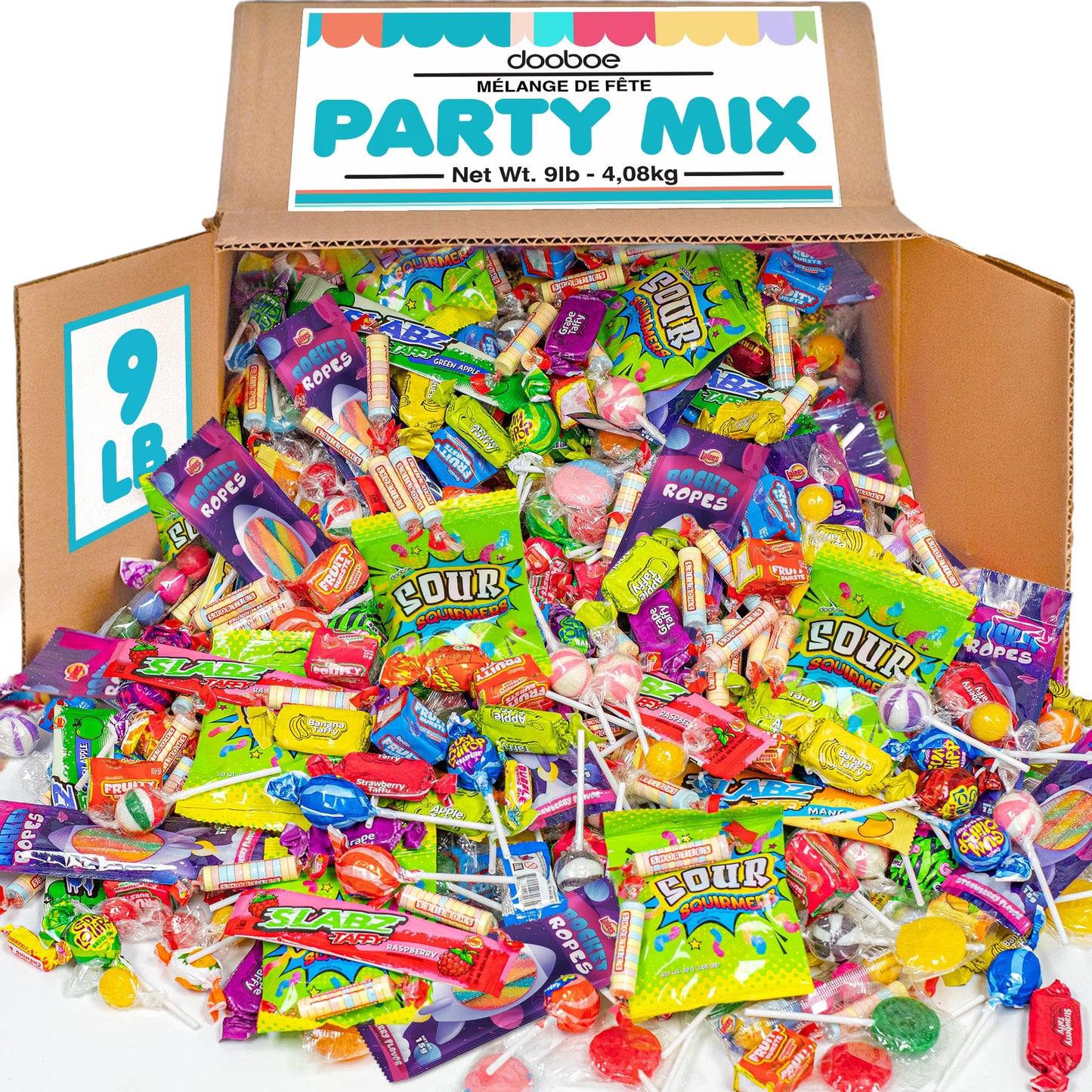 Dooboe Assorted Candy Mix, 9 lb Bulk Individually Wrapped Candy Variety Pack for Piñatas, Goodie Bags, Candy Bowls, Party Favors & Events