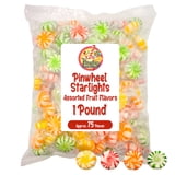 Assorted Fruit Pinwheel Starlight Hard Candy - 1 Pound (Approximately 75 pieces) - Fruit Flavored Starlight Individually Wrapped, Christmas Candy