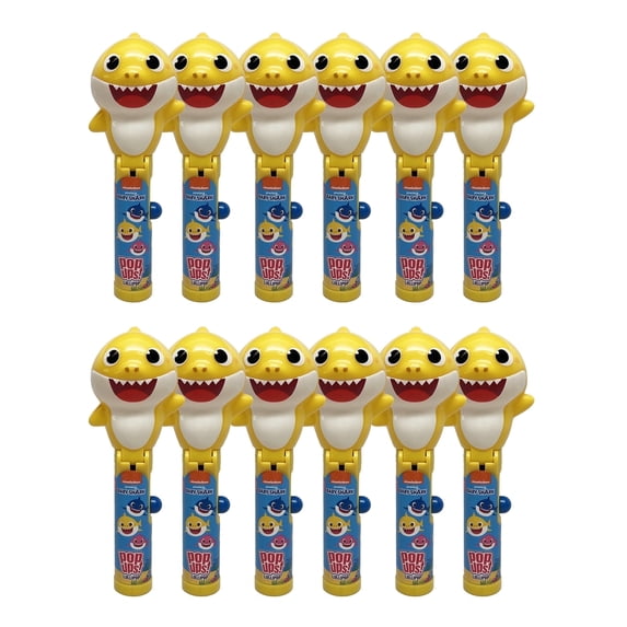 Baby Shark Lollipop Holder Case, 12 Count, Includes Lollipops