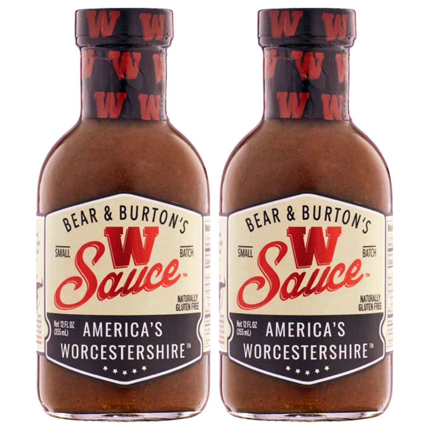 Bear and Burton's W Sauce | Distinctive Worcestershire Sauce Blend | Perfect for Steaks, Dressings & Marinades | 12 Oz - Pack of 2