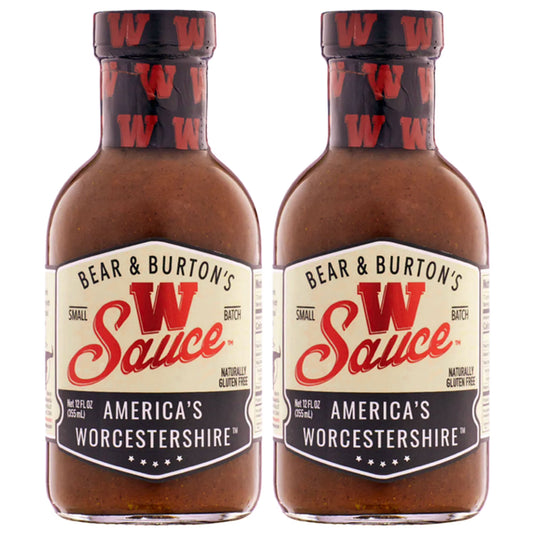 Bear and Burton's W Sauce | Distinctive Worcestershire Sauce Blend | Perfect for Steaks, Dressings & Marinades | 12 Oz - Pack of 2