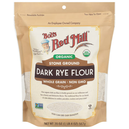 Bob's Red Mill Organic Dark Rye Flour, 20 oz Bag