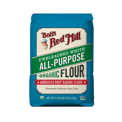 Bob's Red Mill Organic Unbleached White All-Purpose Flour, Allergen-Free, 5 lbs