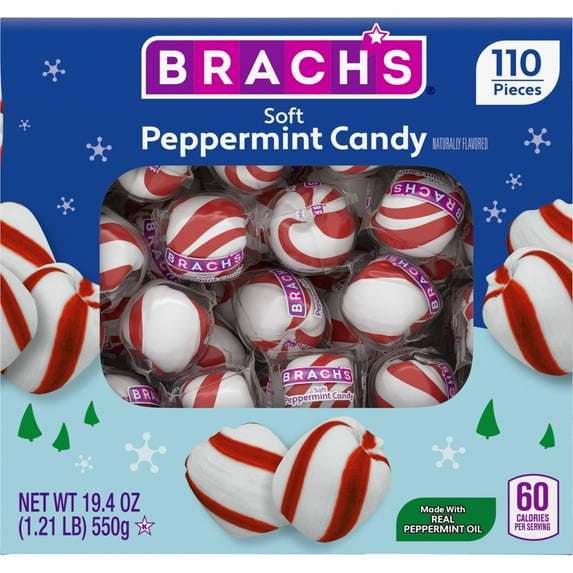 Brach's Holiday Soft Peppermint Candies, Christmas Candy, 19.4 Ounce Box