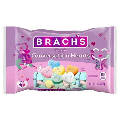 Brach's Valentines Day Candy Classic Conversation Hearts, Hard Candy, 10 oz Bag