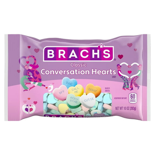 Brach's Valentines Day Candy Classic Conversation Hearts, Hard Candy, 10 oz Bag