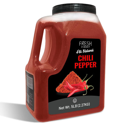 Bulk Spices Commercial and Home Cooking 5 LB Chili Powder - Red Pepper Seasoning, Freshly Packed at the Source Non-GMO, Ground Red Chili Best for Stews, Meat Rubs, Salsa, and More - 5 LB
