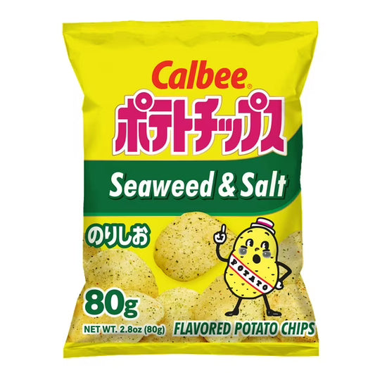 Calbee Potato Chips Seaweed & Salt Flavored 2.8 oz