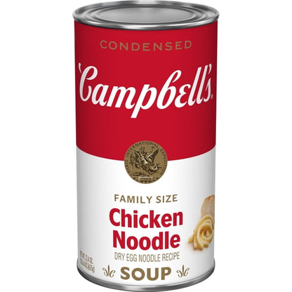 (4 pack) Campbell’s Condensed Chicken Noodle Soup Dry Egg Noodle Recipe, 22.4 oz Family Size Can