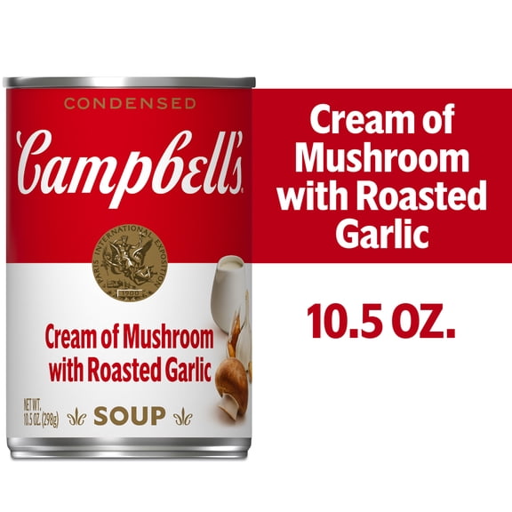 (8 pack) Campbell's Condensed Cream of Mushroom Soup with Roasted Garlic, 10.5 oz Can