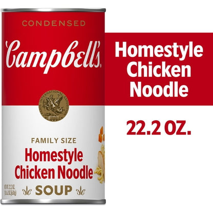 (4 pack) Campbell’s Condensed Chicken Noodle Soup Dry Egg Noodle Recipe, 22.4 oz Family Size Can