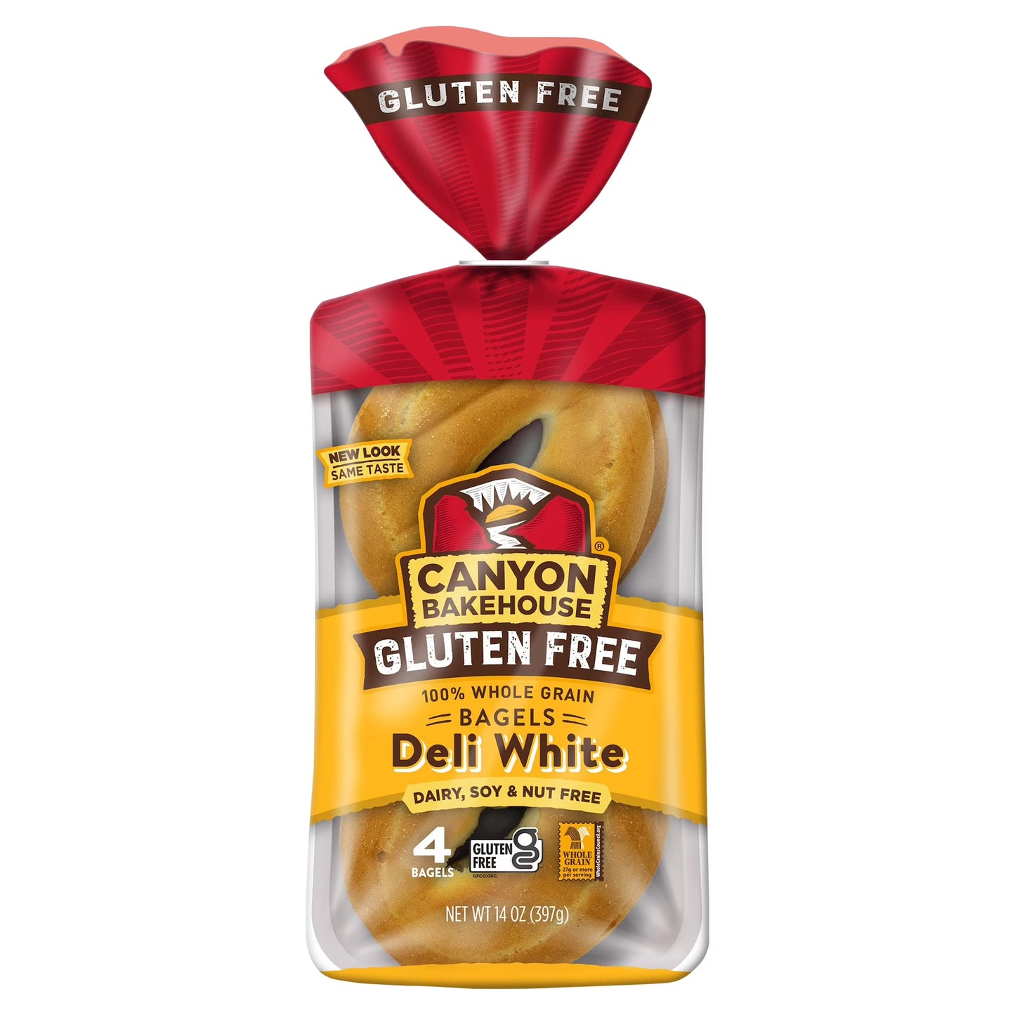 Canyon Bakehouse Deli White Bagels, Gluten Free Bagels, Fresh, 4 Count