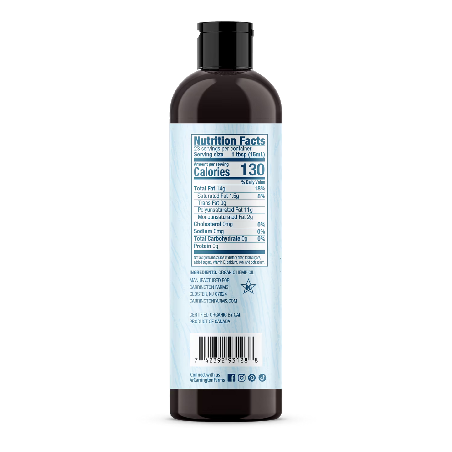 Carrington Farms Hemp Oil, 12oz