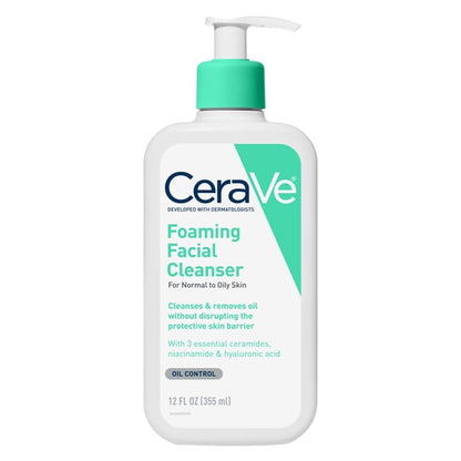 CeraVe Foaming Face Wash + Daily Moisturizing Lotion Bundle, 12 oz