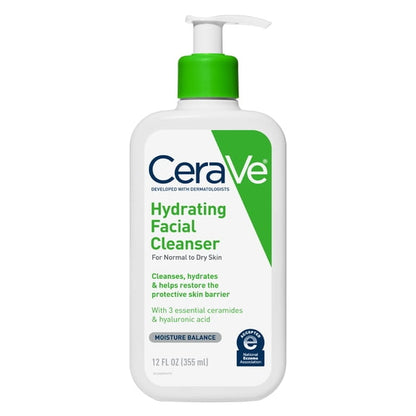 eraVe Hydrating Facial Cleanser and Daily Moisturizing Lotion Bundle, Normal to Dry Skin