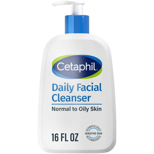(2 pack) Cetaphil Daily Facial Cleanser Face Wash for Sensitive, Normal to Oily Skin, 16 oz