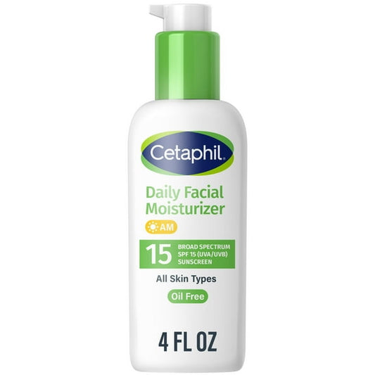 Cetaphil Daily Facial Moisturizer Lotion for Sensitive Skin Care, Broad Spectrum SPF 15, 4 fl oz