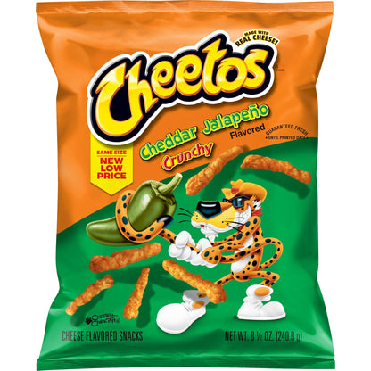 Cheetos Crunchy Cheddar Jalapeno Cheese Puff Chips, 8.5 oz Bag