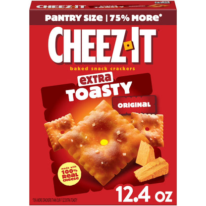 (12 pack) Cheez-It Extra Toasty Cheese Crackers, Baked Snack Crackers, 12.4 oz