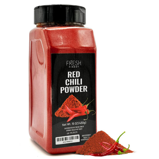 Chili Powder – Chili Powder with Rich Flavor – Finely Ground Hot Chili Powder for a Wide Range of Dishes - Bulk Chili Powder with Airtight Packaging – 15oz (430g)