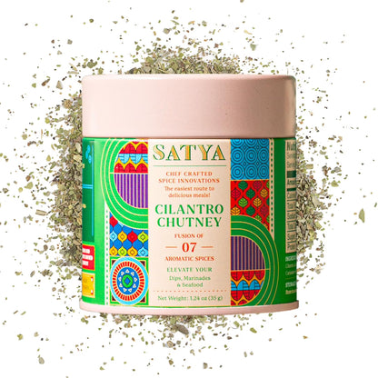 Satya Blends, Cilantro Seasoning 1.24oz, Herby Citrus, Multipurpose for Dips Marinades Seafood Vegetables Sauce