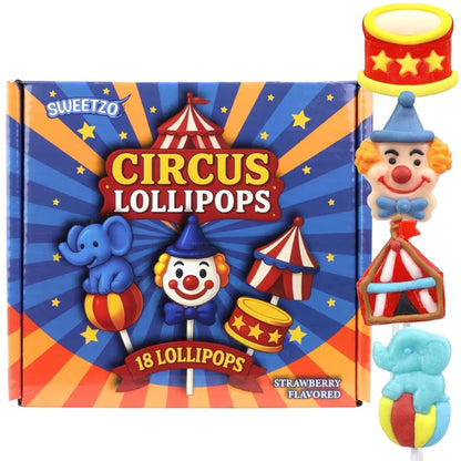 Circus Lollipops, Carnival Candy, 18 Count, 7.62 Ounce Box
