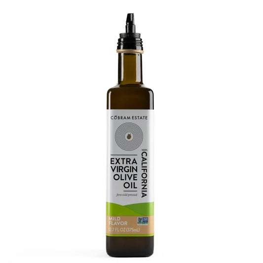 Cobram Estate Mild Flavor 100% California Extra Virgin Olive Oil, 12.7 fl oz Bottle – First Cold Pressed, Easy-Pour Cooking Oil