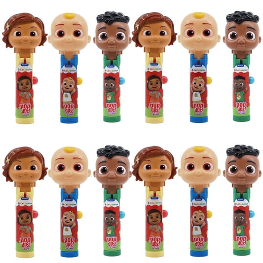 Cocomelon Lollipop Holder Case, 12 Count, Includes Lollipops