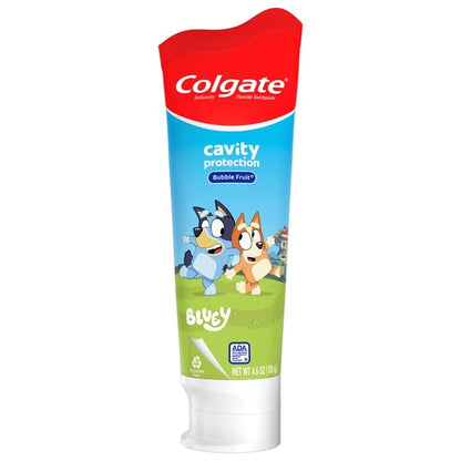 (2 pack) Colgate Bluey Kids Toothpaste with Fluoride, Cavity Protection, Mild Bubble Fruit Flavor, 4.6 oz Tube