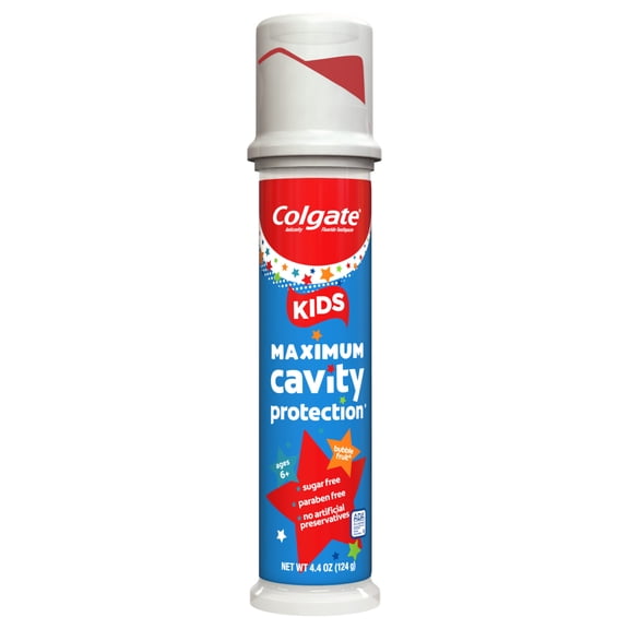 (2 pack) Colgate Kids Cavity Protection Toothpaste with Fluoride, Mild Bubble Fruit, 4.4 oz Pump