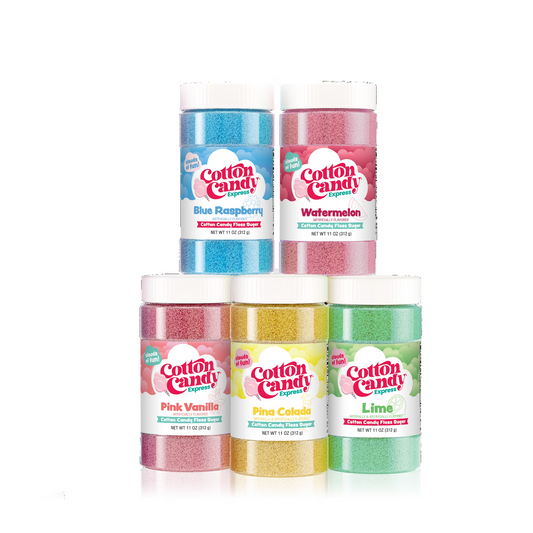 Cotton Candy Express 5-Flavor Pack, Cotton Candy Floss Sugar, 11 oz