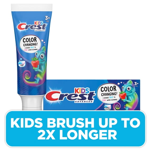 (2 pack) Crest Toothpaste, Advanced Kid's Fluoride Toothpaste, Strawberry Flavor, 4.2 oz, Ages 3+